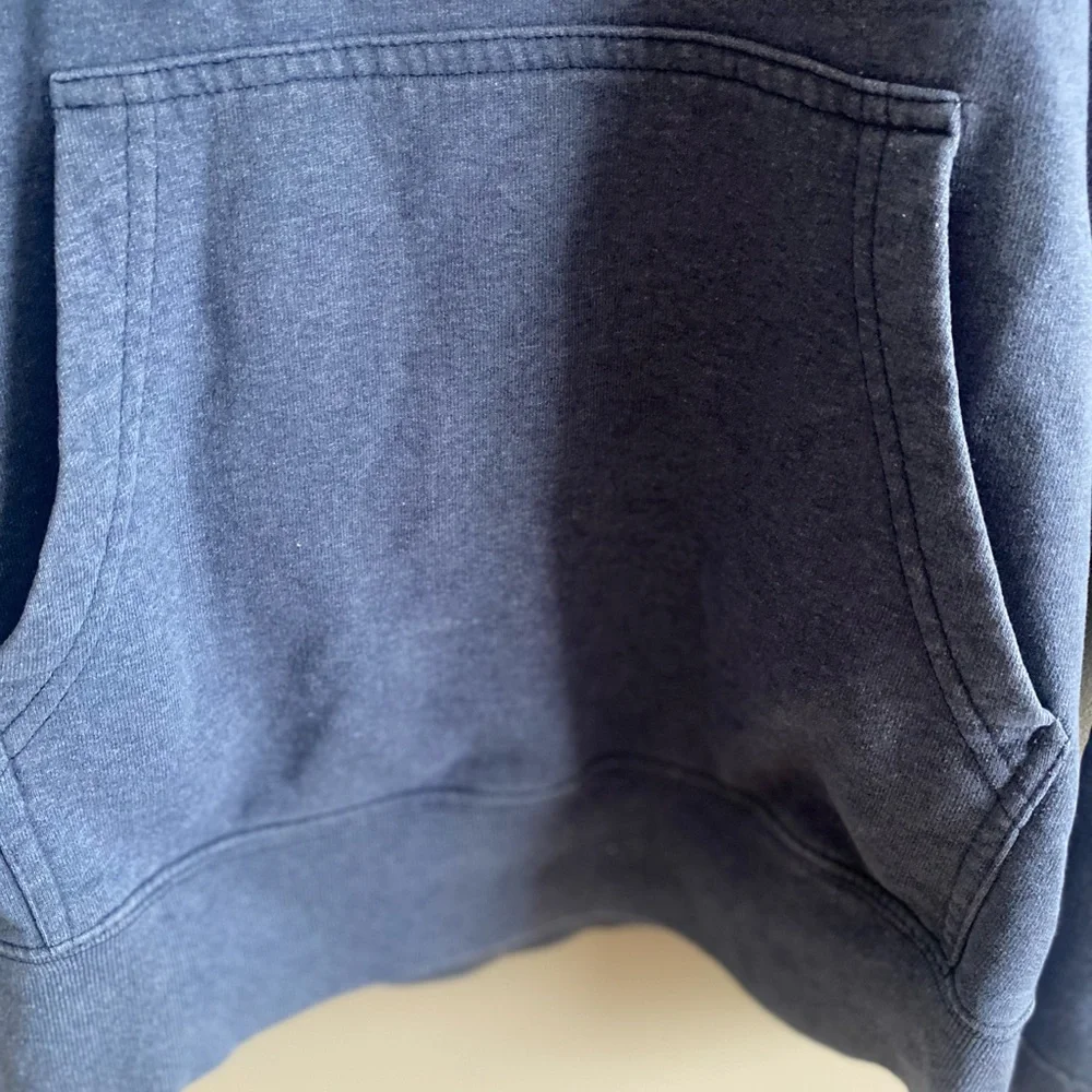 The North Face Hoodie Men’s M Blue Never Stop Exploring Hiking Outdoor Blockcore